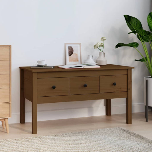Salontafel 102x49x55 cm massief grenenhout honingbruin is nu te koop bij PeponiXL, paradijselijk wonen!
