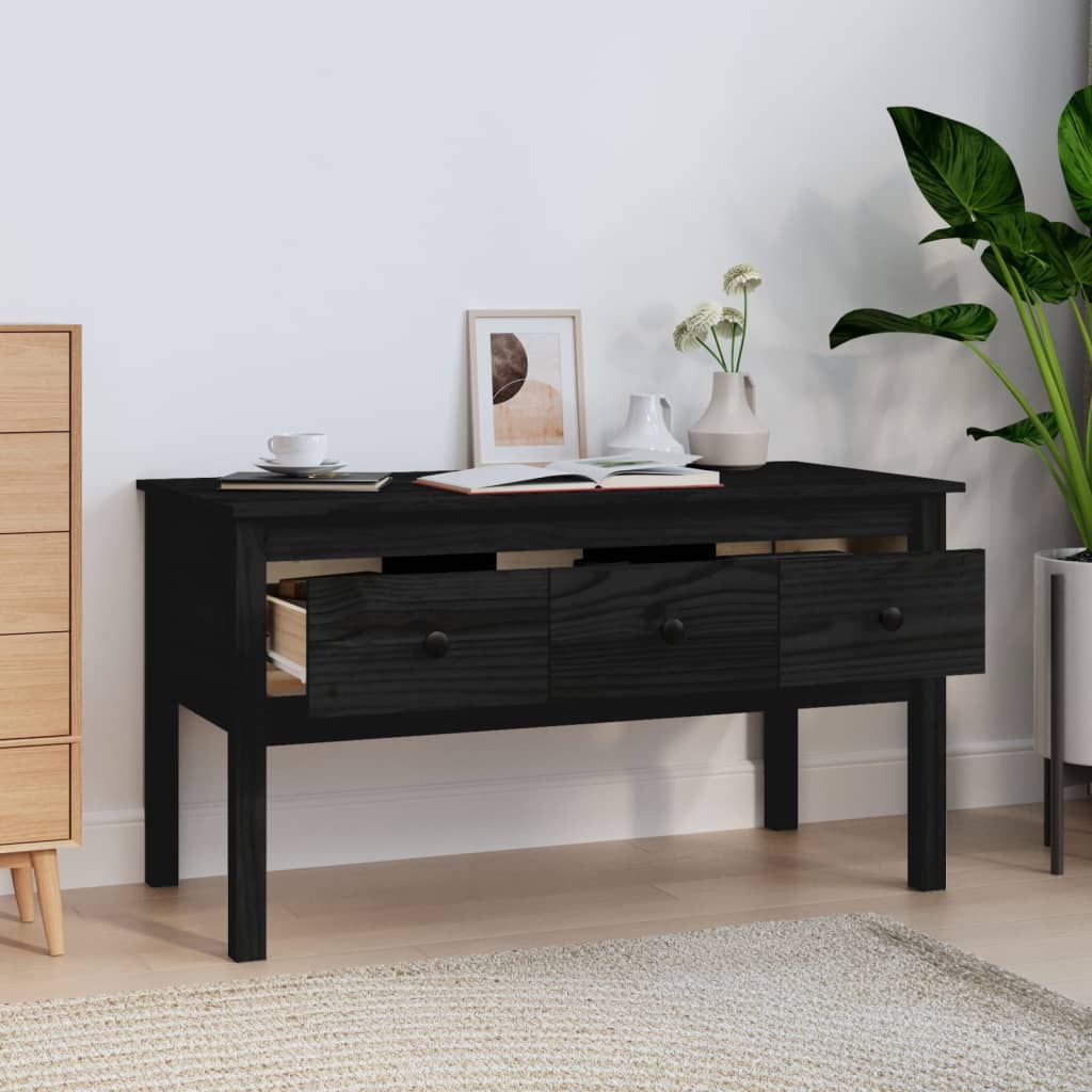 Salontafel 102x49x55 cm massief grenenhout zwart is nu te koop bij PeponiXL, paradijselijk wonen!