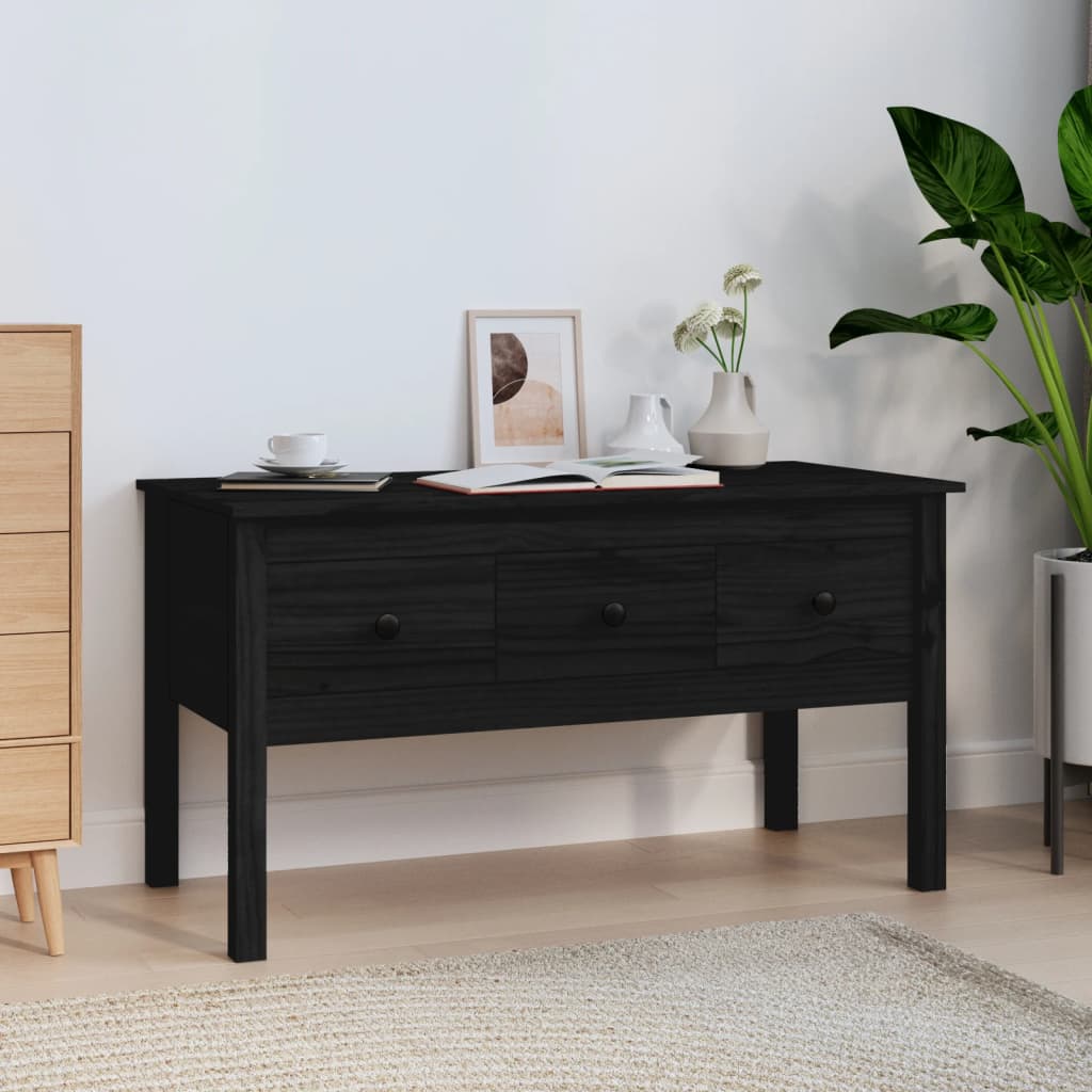 Salontafel 102x49x55 cm massief grenenhout zwart is nu te koop bij PeponiXL, paradijselijk wonen!