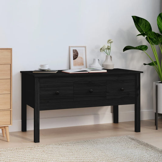 Salontafel 102x49x55 cm massief grenenhout zwart is nu te koop bij PeponiXL, paradijselijk wonen!