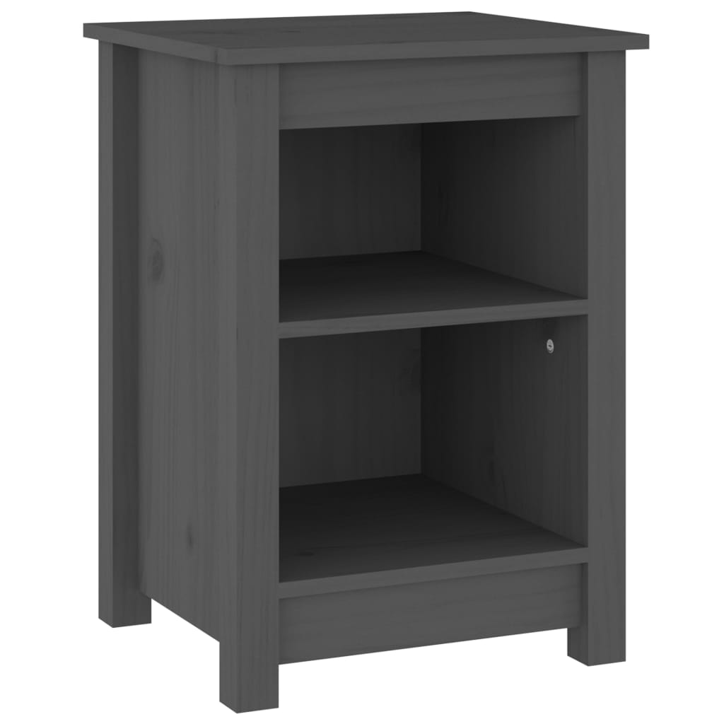 Nachtkastjes 2 st 40x35x55 cm massief grenenhout grijs is nu te koop bij PeponiXL, paradijselijk wonen!