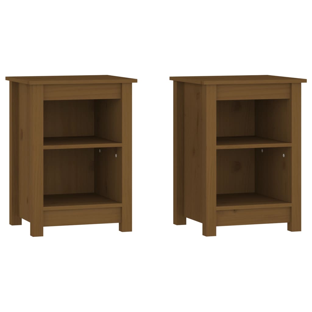 Nachtkastjes 2 st 40x35x55 cm massief grenenhout honingbruin is nu te koop bij PeponiXL, paradijselijk wonen!