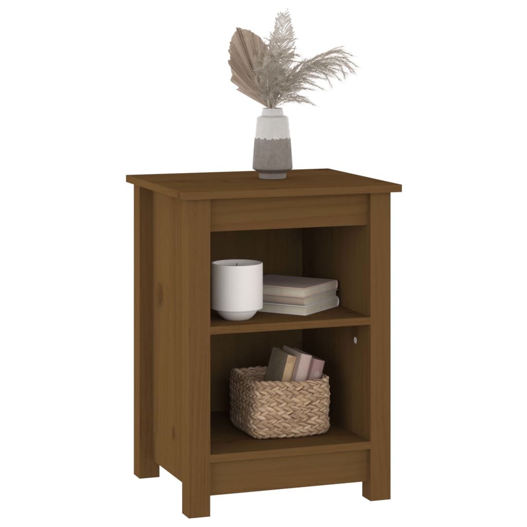 Nachtkastjes 2 st 40x35x55 cm massief grenenhout honingbruin is nu te koop bij PeponiXL, paradijselijk wonen!