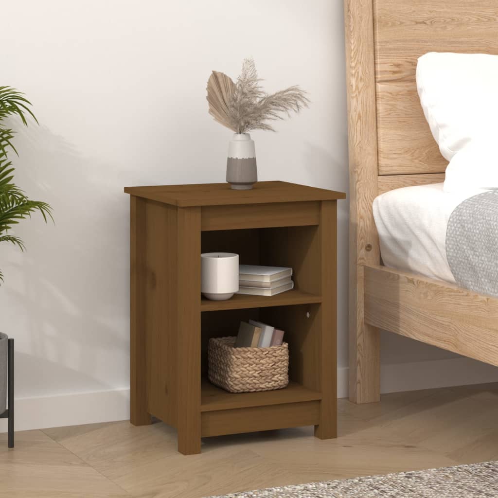 Nachtkastjes 2 st 40x35x55 cm massief grenenhout honingbruin is nu te koop bij PeponiXL, paradijselijk wonen!