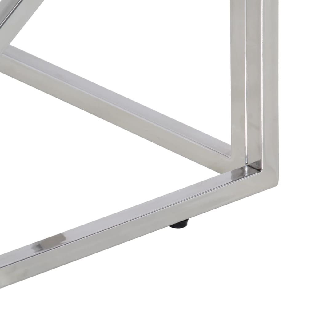 Salontafel roestvrij staal en massief acaciahout zilverkleurig is nu te koop bij PeponiXL, paradijselijk wonen!