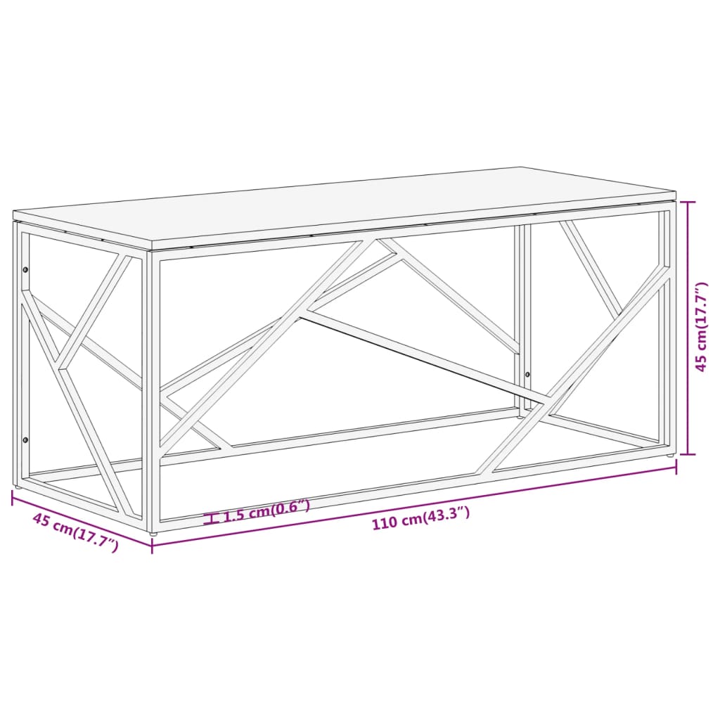 Salontafel roestvrij staal en massief acaciahout zilverkleurig is nu te koop bij PeponiXL, paradijselijk wonen!