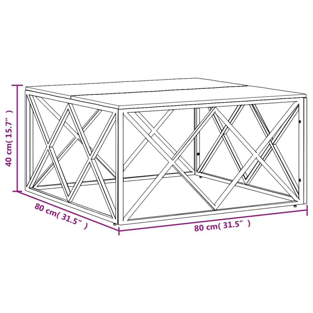 Salontafel roestvrij staal en massief acaciahout zilverkleurig is nu te koop bij PeponiXL, paradijselijk wonen!