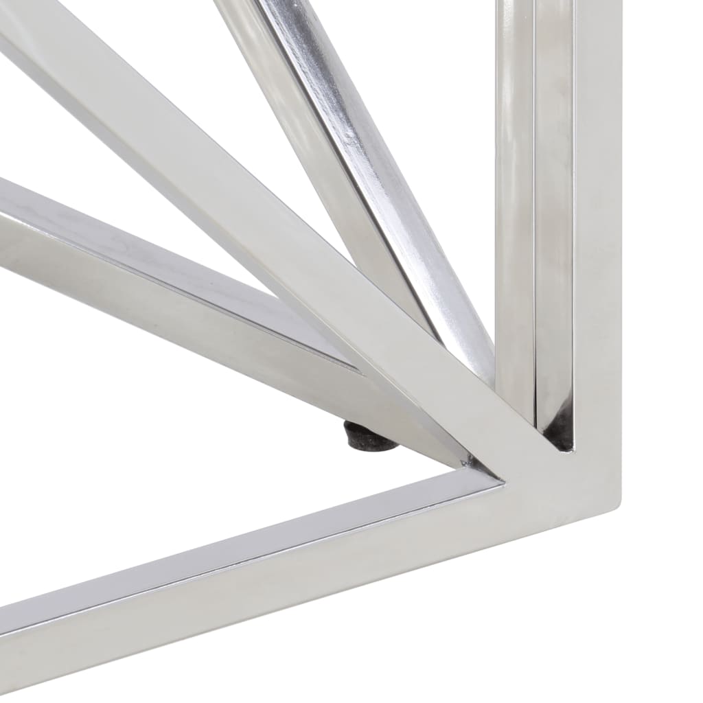 Salontafel roestvrij staal en massief acaciahout zilverkleurig is nu te koop bij PeponiXL, paradijselijk wonen!