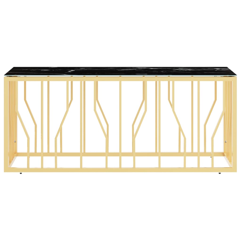 Salontafel 110x45x45 cm roestvrij staal en glas goudkleurig is nu te koop bij PeponiXL, paradijselijk wonen!