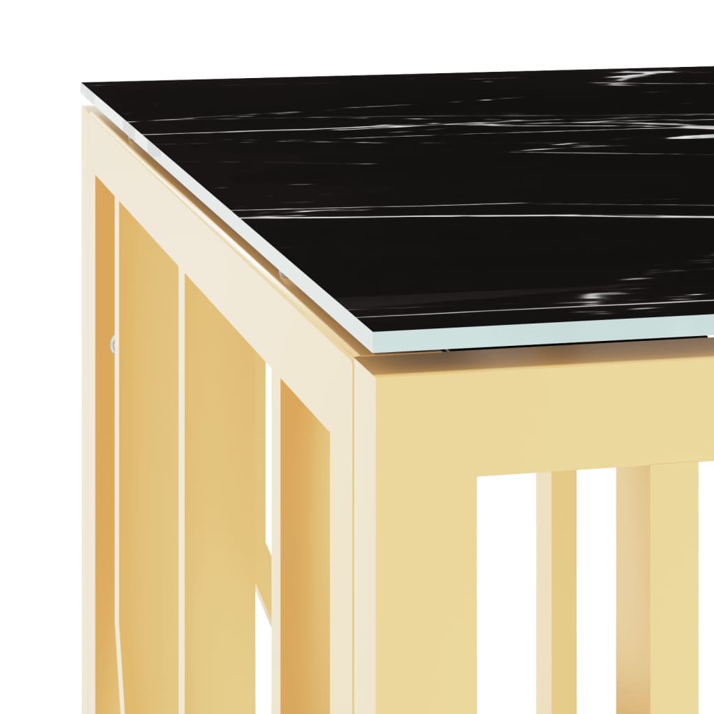 Salontafel 110x45x45 cm roestvrij staal en glas goudkleurig is nu te koop bij PeponiXL, paradijselijk wonen!
