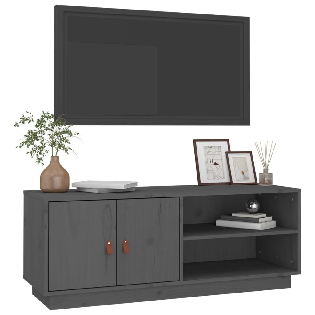 Tv-meubel 105x34x40 cm massief grenenhout grijs is nu te koop bij PeponiXL, paradijselijk wonen!