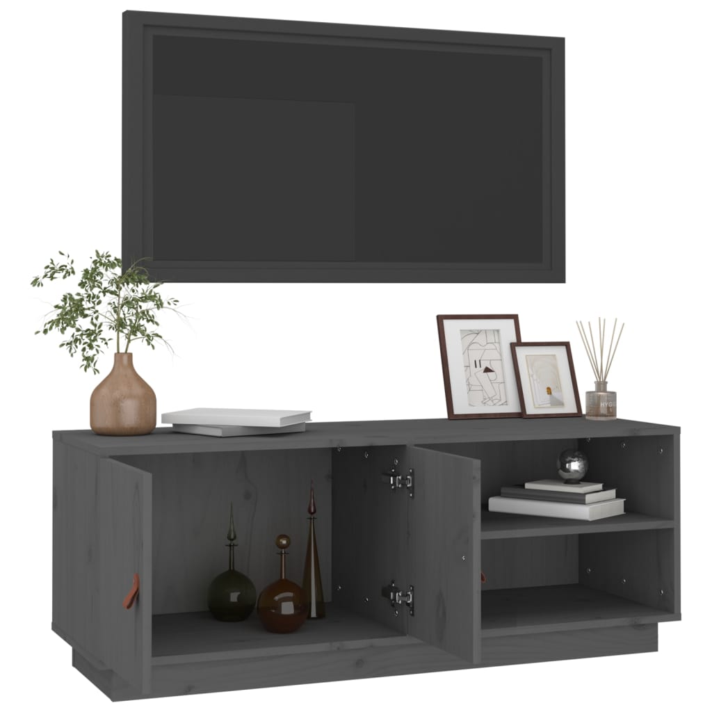 Tv-meubel 105x34x40 cm massief grenenhout grijs is nu te koop bij PeponiXL, paradijselijk wonen!