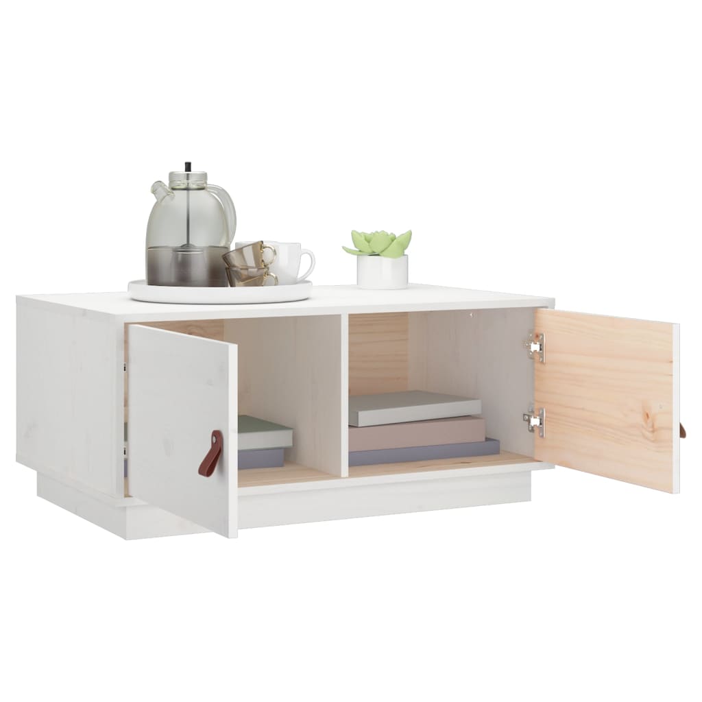 Salontafel 80x50x35 cm massief grenenhout wit is nu te koop bij PeponiXL, paradijselijk wonen!