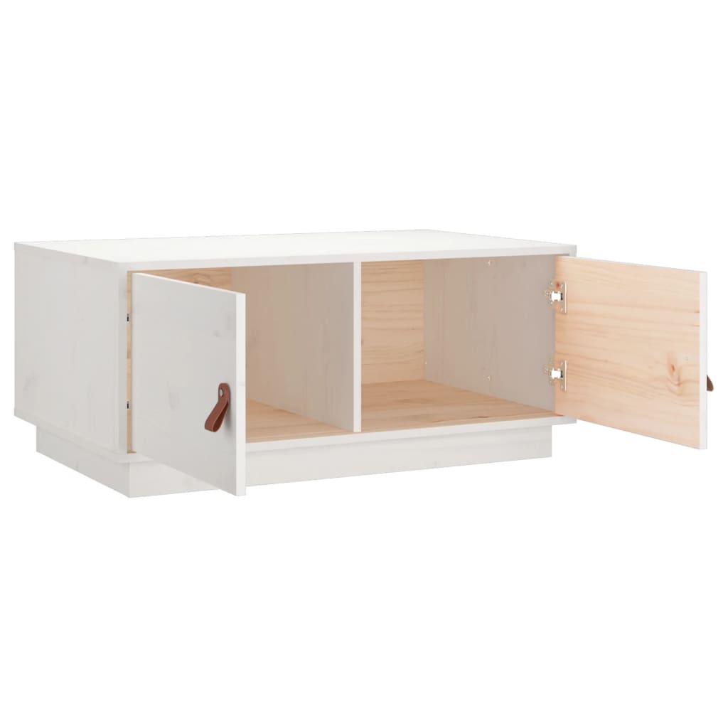 Salontafel 80x50x35 cm massief grenenhout wit is nu te koop bij PeponiXL, paradijselijk wonen!