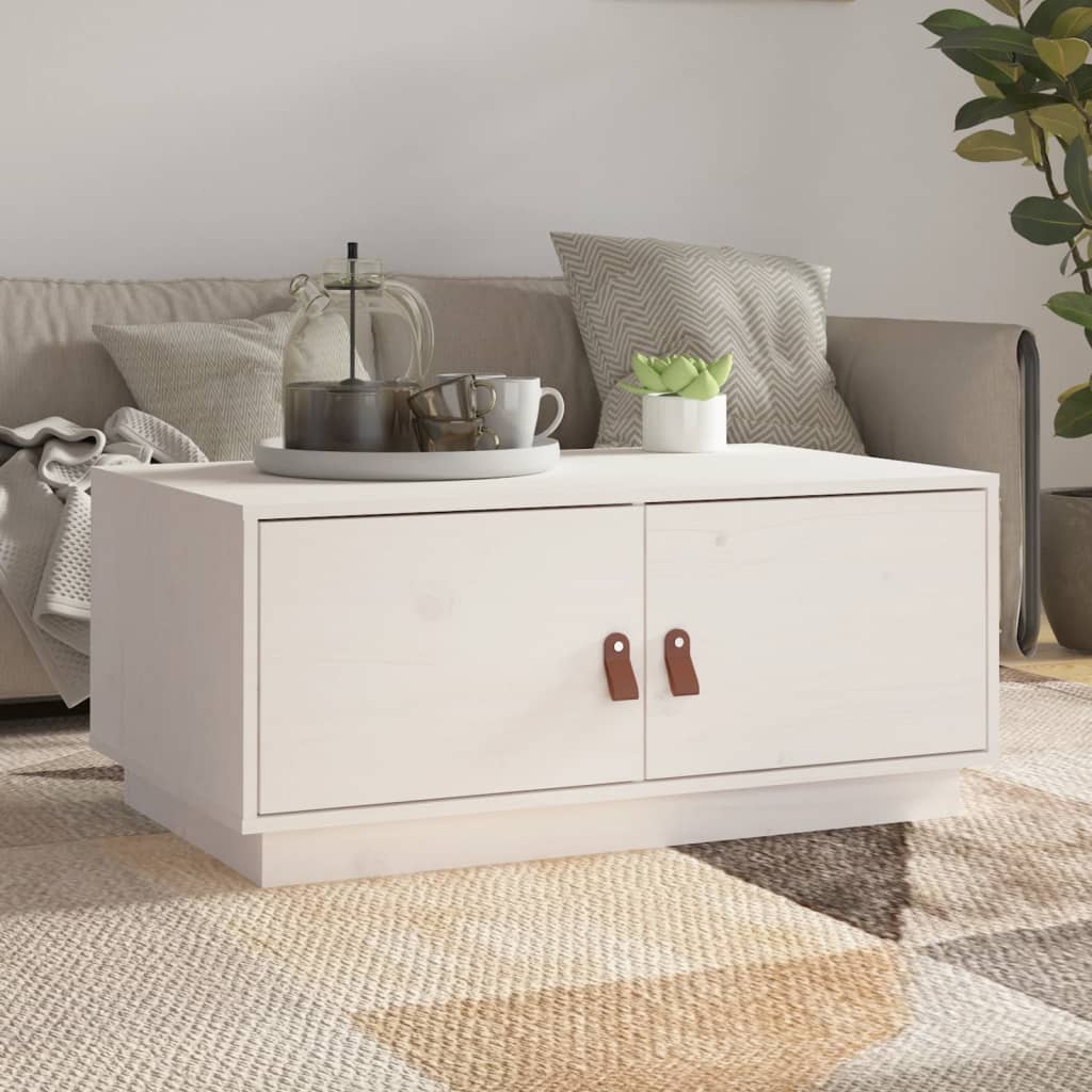 Salontafel 80x50x35 cm massief grenenhout wit is nu te koop bij PeponiXL, paradijselijk wonen!