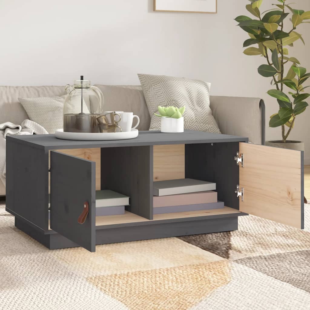 Salontafel 80x50x35 cm massief grenenhout grijs is nu te koop bij PeponiXL, paradijselijk wonen!