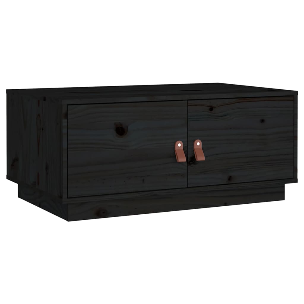 Salontafel 80x50x35 cm massief grenenhout zwart is nu te koop bij PeponiXL, paradijselijk wonen!