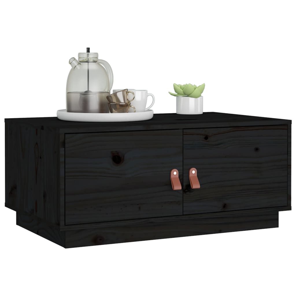 Salontafel 80x50x35 cm massief grenenhout zwart is nu te koop bij PeponiXL, paradijselijk wonen!