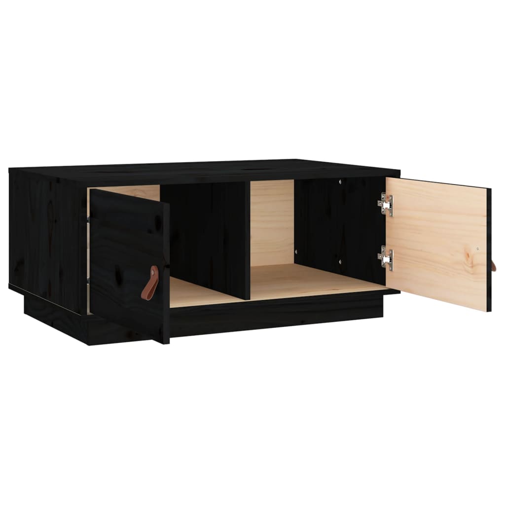 Salontafel 80x50x35 cm massief grenenhout zwart is nu te koop bij PeponiXL, paradijselijk wonen!