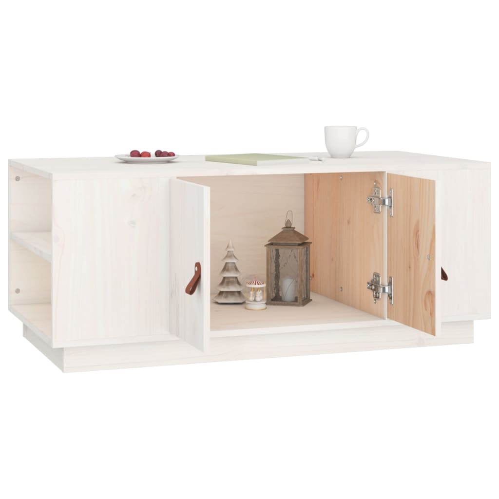 Salontafel 100x50x41 cm massief grenenhout wit is nu te koop bij PeponiXL, paradijselijk wonen!