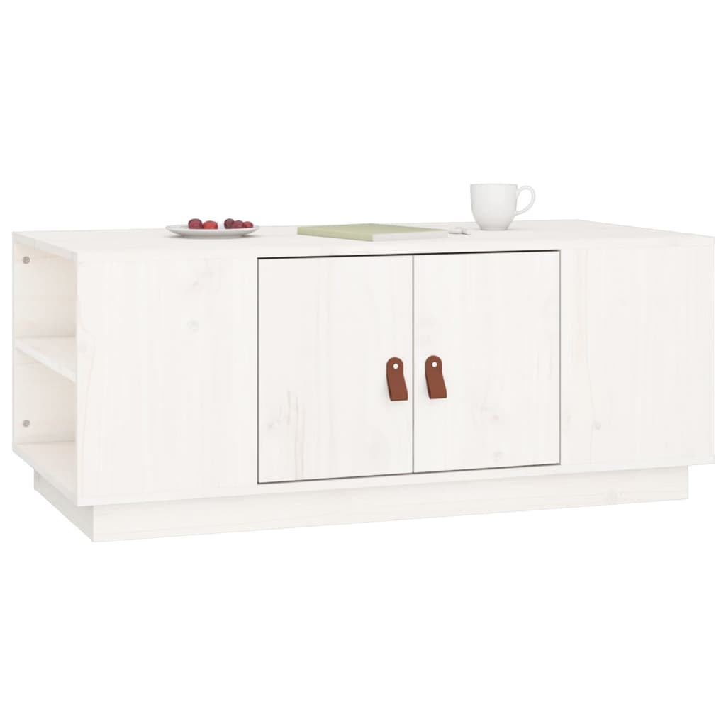 Salontafel 100x50x41 cm massief grenenhout wit is nu te koop bij PeponiXL, paradijselijk wonen!