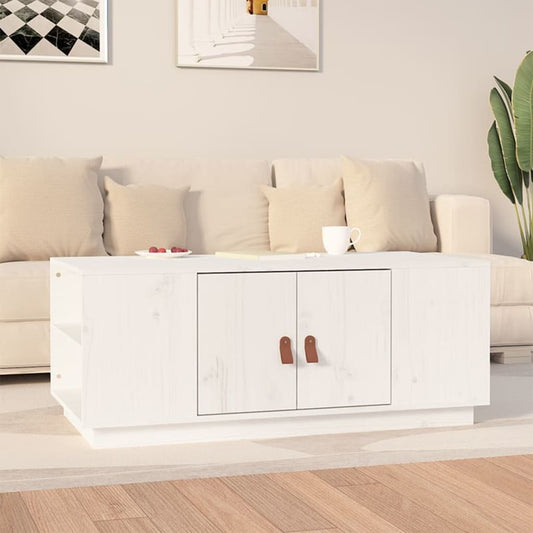 Salontafel 100x50x41 cm massief grenenhout wit is nu te koop bij PeponiXL, paradijselijk wonen!