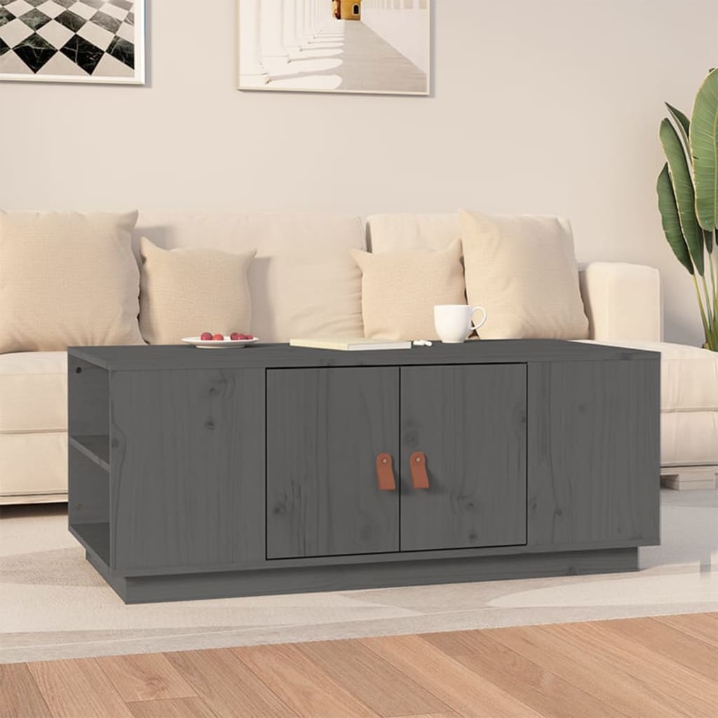 Salontafel 100x50x41 cm massief grenenhout grijs is nu te koop bij PeponiXL, paradijselijk wonen!
