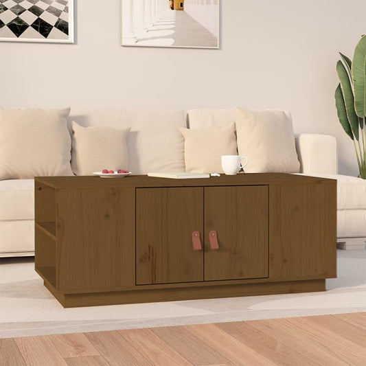 Salontafel 100x50x41 cm massief grenenhout honingbruin is nu te koop bij PeponiXL, paradijselijk wonen!