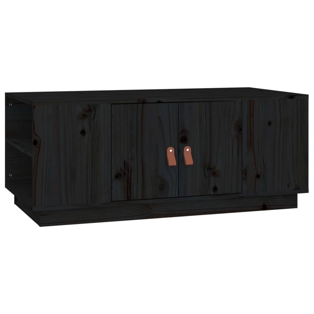 Salontafel 100x50x41 cm massief grenenhout zwart is nu te koop bij PeponiXL, paradijselijk wonen!