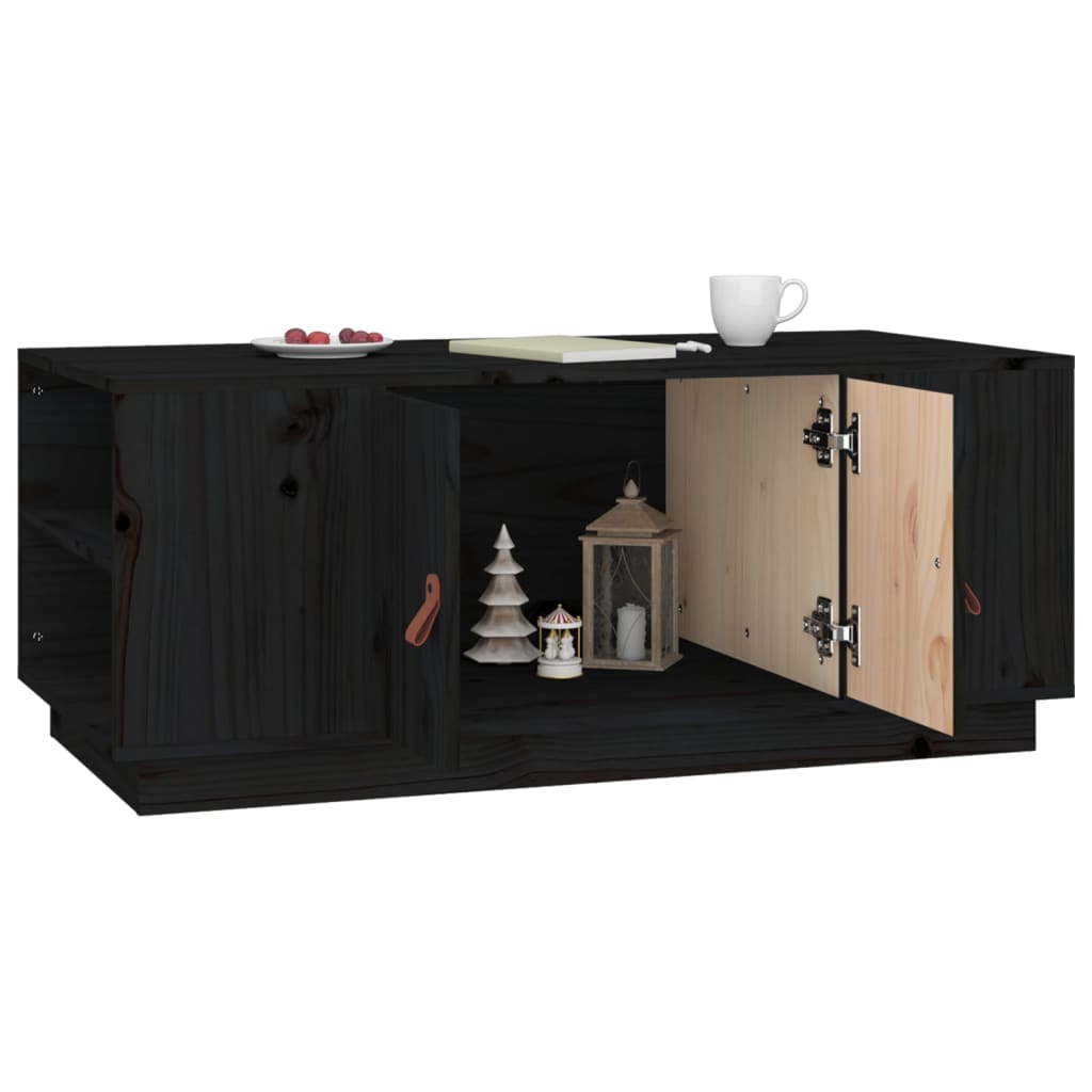Salontafel 100x50x41 cm massief grenenhout zwart is nu te koop bij PeponiXL, paradijselijk wonen!