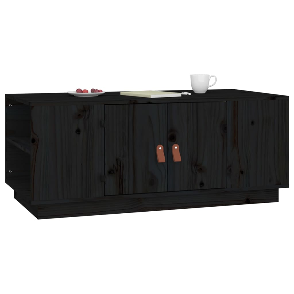 Salontafel 100x50x41 cm massief grenenhout zwart is nu te koop bij PeponiXL, paradijselijk wonen!