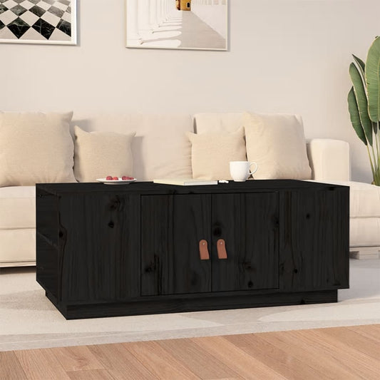 Salontafel 100x50x41 cm massief grenenhout zwart is nu te koop bij PeponiXL, paradijselijk wonen!