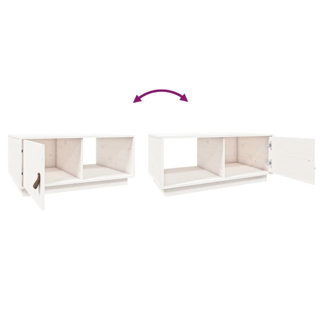 Salontafel 80x50x35,5 cm massief grenenhout wit is nu te koop bij PeponiXL, paradijselijk wonen!