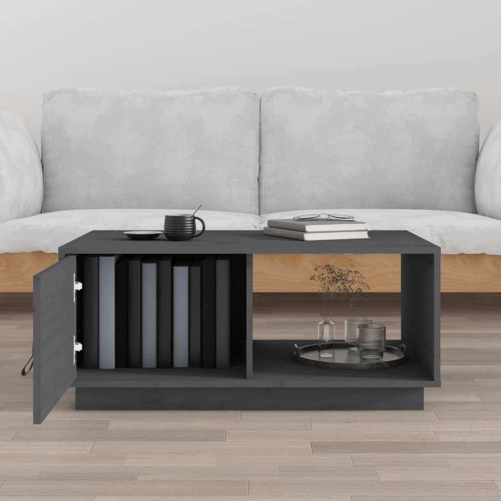 Salontafel 80x50x35,5 cm massief grenenhout grijs is nu te koop bij PeponiXL, paradijselijk wonen!