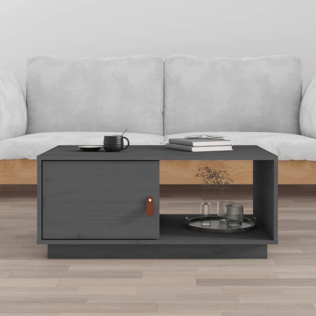 Salontafel 80x50x35,5 cm massief grenenhout grijs is nu te koop bij PeponiXL, paradijselijk wonen!