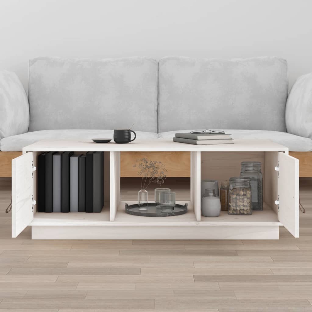 Salontafel 100x50x35 cm massief grenenhout wit is nu te koop bij PeponiXL, paradijselijk wonen!
