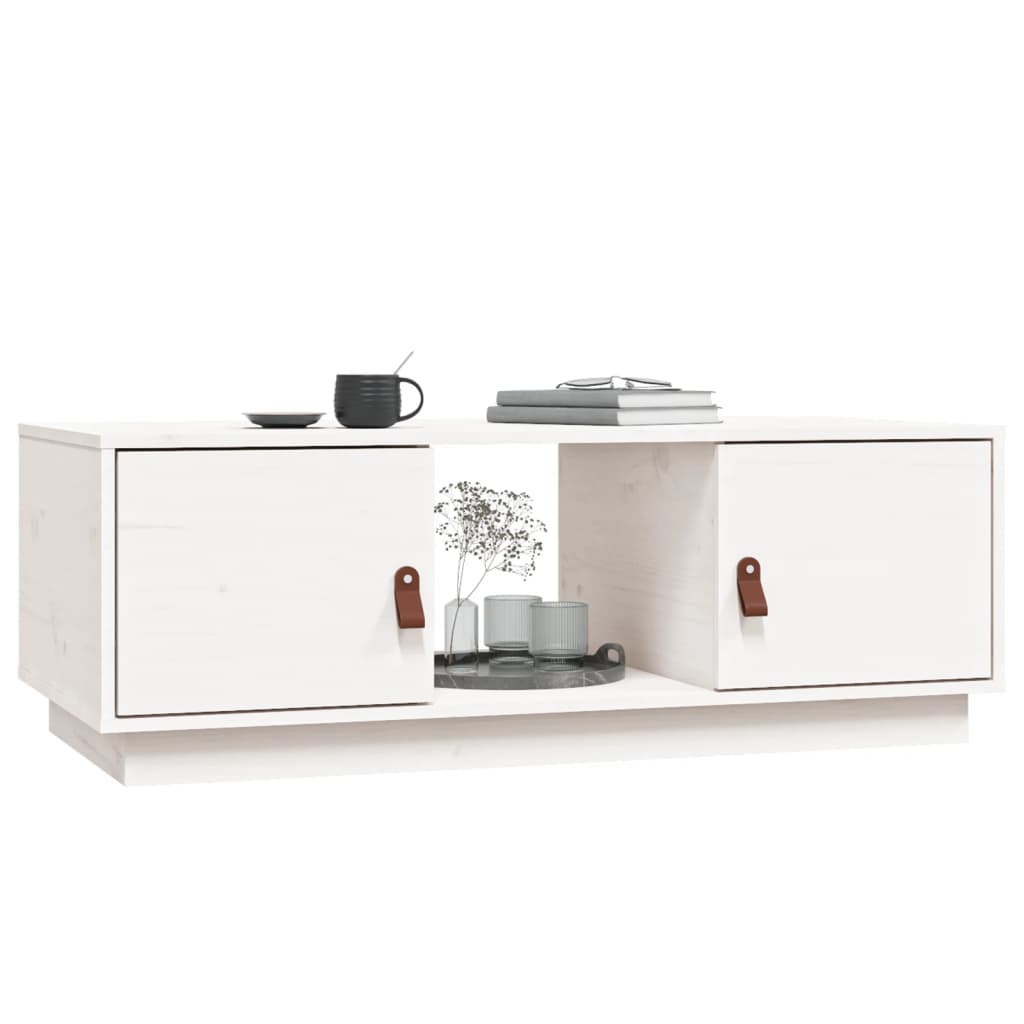 Salontafel 100x50x35 cm massief grenenhout wit is nu te koop bij PeponiXL, paradijselijk wonen!