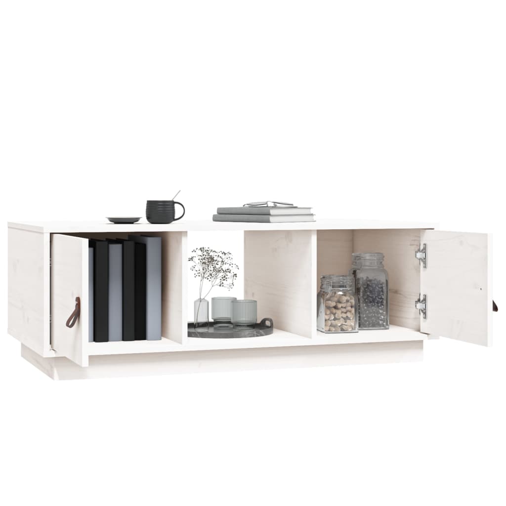 Salontafel 100x50x35 cm massief grenenhout wit is nu te koop bij PeponiXL, paradijselijk wonen!