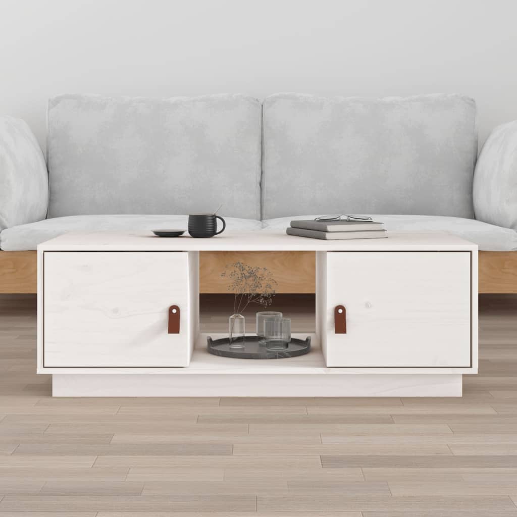 Salontafel 100x50x35 cm massief grenenhout wit is nu te koop bij PeponiXL, paradijselijk wonen!