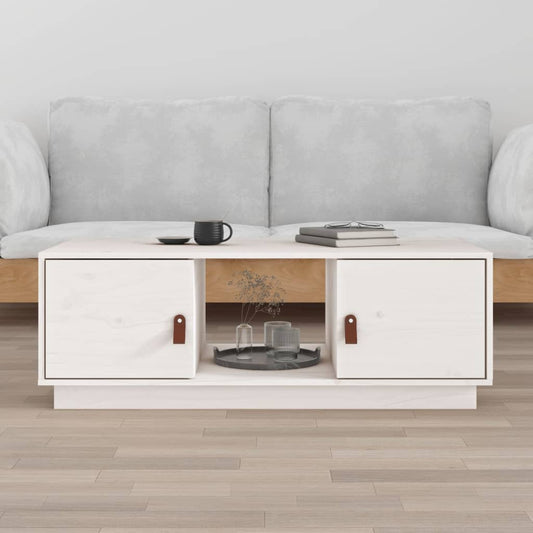 Salontafel 100x50x35 cm massief grenenhout wit is nu te koop bij PeponiXL, paradijselijk wonen!
