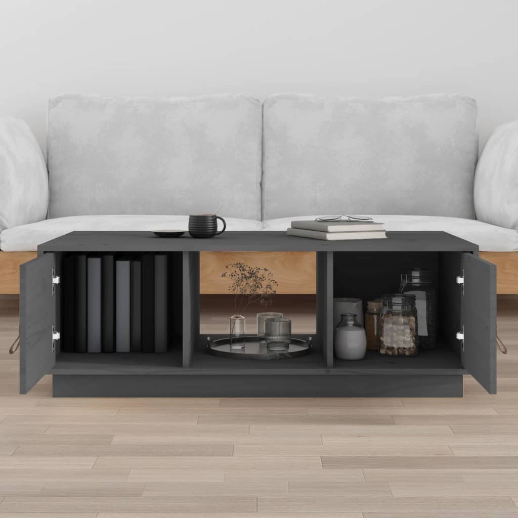 Salontafel 100x50x35 cm massief grenenhout grijs is nu te koop bij PeponiXL, paradijselijk wonen!