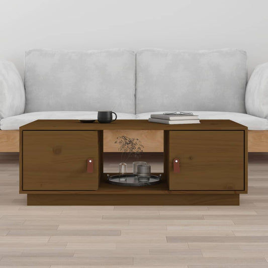 Salontafel 100x50x35 cm massief grenenhout honingbruin is nu te koop bij PeponiXL, paradijselijk wonen!