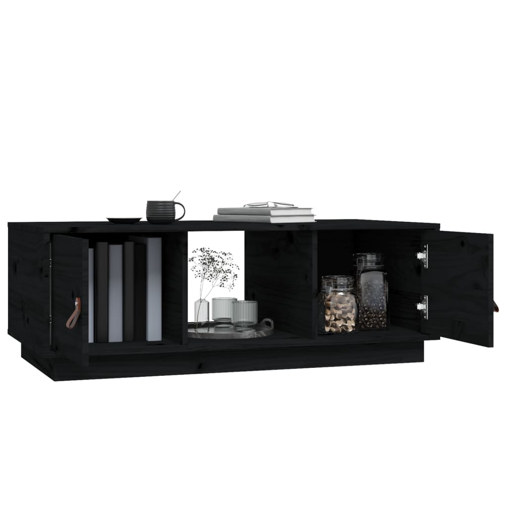 Salontafel 100x50x35 cm massief grenenhout zwart is nu te koop bij PeponiXL, paradijselijk wonen!