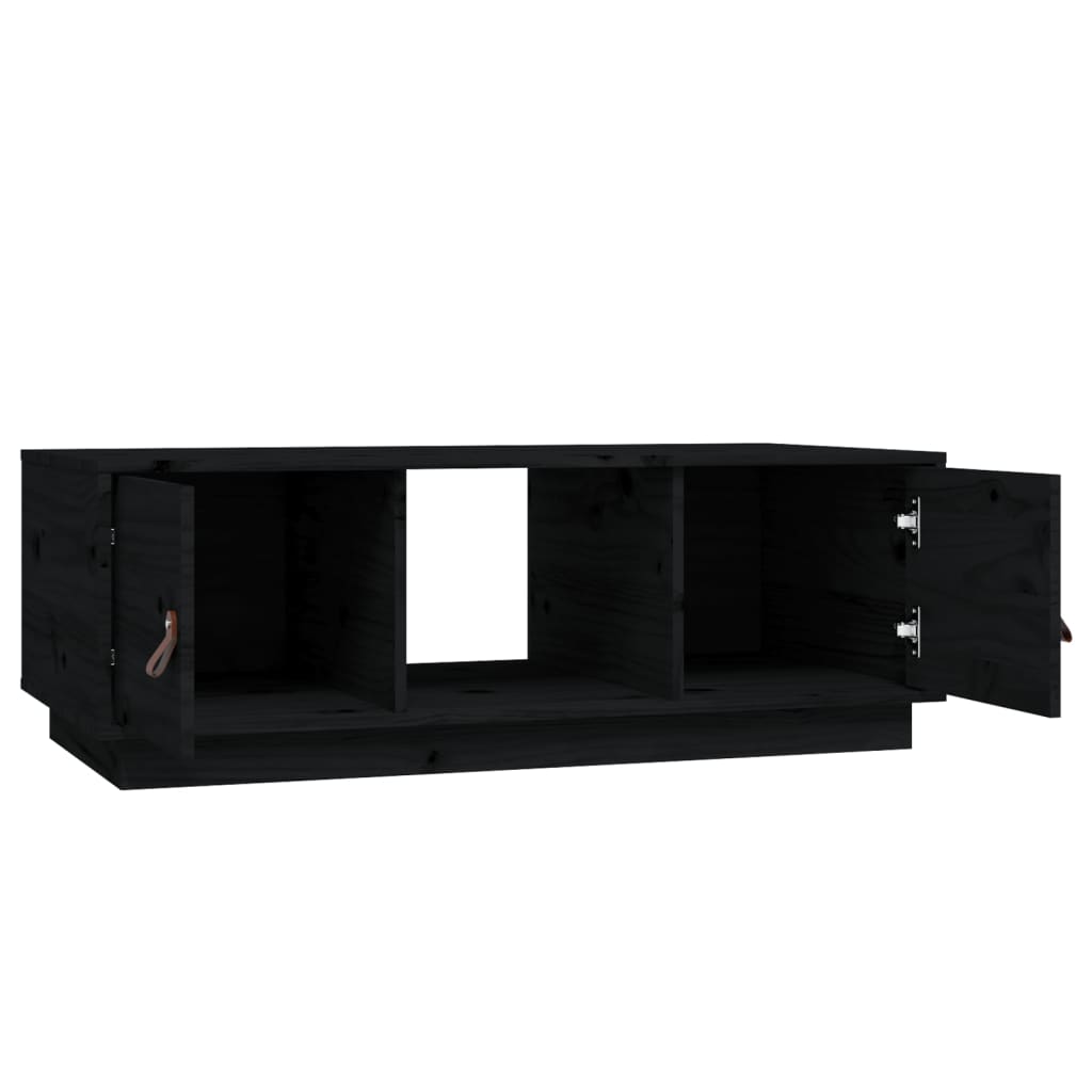 Salontafel 100x50x35 cm massief grenenhout zwart is nu te koop bij PeponiXL, paradijselijk wonen!