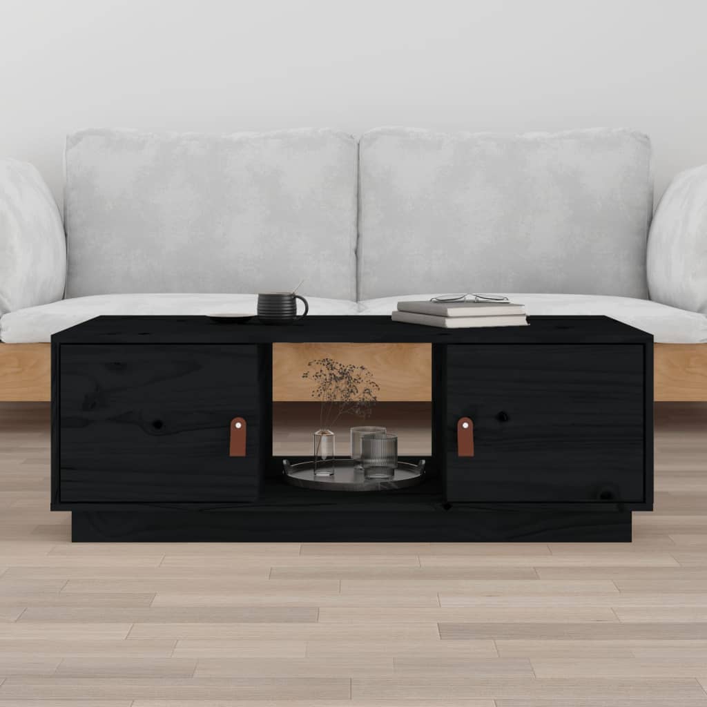 Salontafel 100x50x35 cm massief grenenhout zwart is nu te koop bij PeponiXL, paradijselijk wonen!