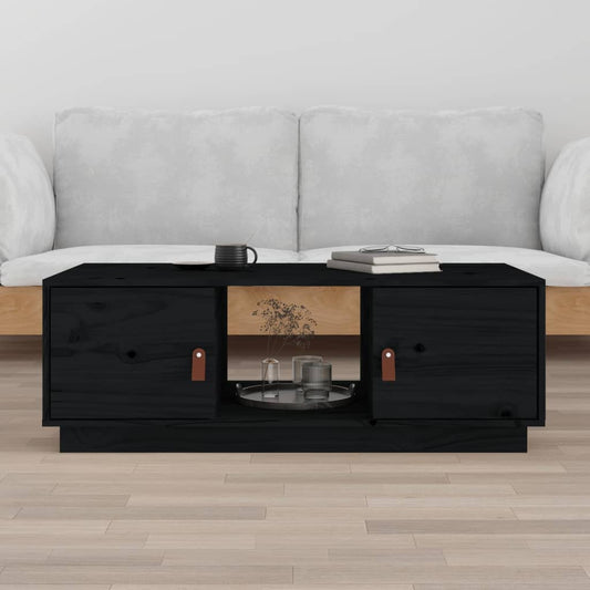 Salontafel 100x50x35 cm massief grenenhout zwart is nu te koop bij PeponiXL, paradijselijk wonen!