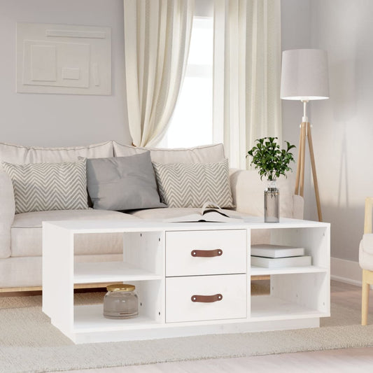 Salontafel 100x50x41 cm massief grenenhout wit is nu te koop bij PeponiXL, paradijselijk wonen!