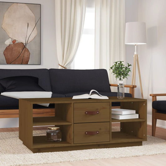 Salontafel 100x50x41 cm massief grenenhout honingbruin is nu te koop bij PeponiXL, paradijselijk wonen!