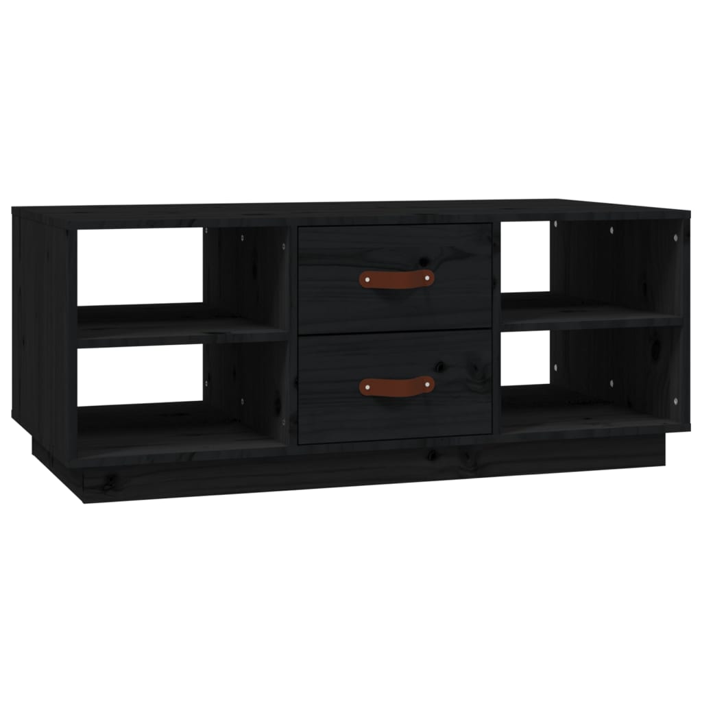 Salontafel 100x50x41 cm massief grenenhout zwart is nu te koop bij PeponiXL, paradijselijk wonen!