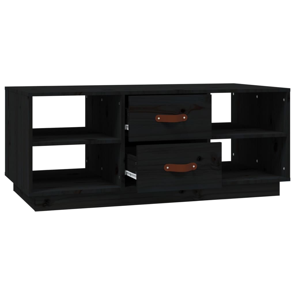Salontafel 100x50x41 cm massief grenenhout zwart is nu te koop bij PeponiXL, paradijselijk wonen!